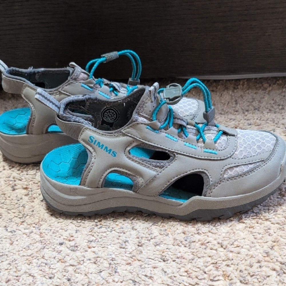 Simms Gray and Blue Outdoor Sandals